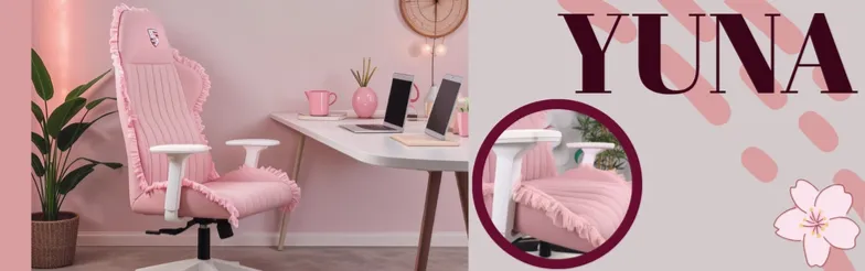 Yuna Hareketli Kollu Oyuncu Koltuğu (Pembe Lakos Kumaş)