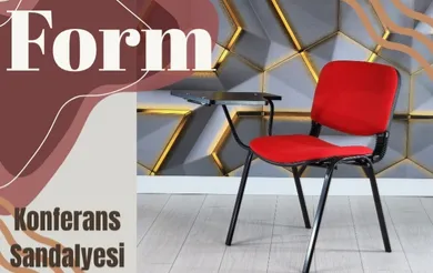 Form Konferans Sandalyesi (Kırmızı Kumaş)