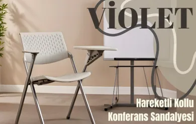 İstiflenebilir Violet Hareketli Kollu Konferans Sandalyesi