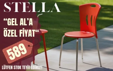 Stella Plastik Sandalye Kırmızı (Sınırlı adet Stok teyit edin)